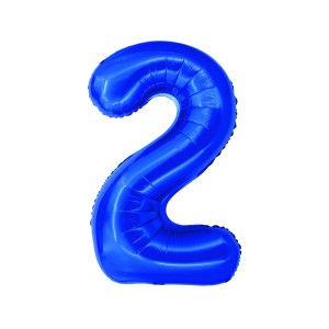 Cadouri Jucării Copii Grădiniță - Balon folie cifra 2 albastru 100 cm daco bl1002a