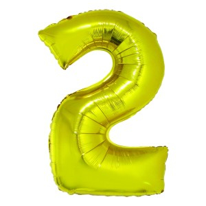 Cadouri Jucării Copii Grădiniță - Balon folie cifra 2 auriu 100 cm daco bl1002au