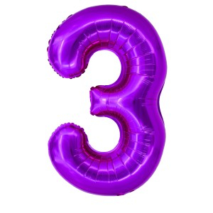 Cadouri Jucării Copii Grădiniță - Balon folie cifra 3 roz 100 cm daco bl1003rz