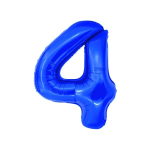 Cadouri Jucării Copii Grădiniță - Balon folie cifra 4 albastru 100 cm daco bl1004a