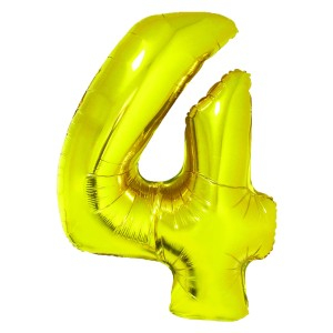 Cadouri Jucării Copii Grădiniță - Balon folie cifra 4 auriu 85 cm daco bl854au