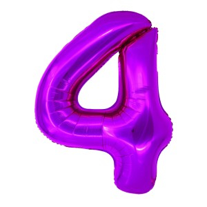 Cadouri Jucării Copii Grădiniță - Balon folie cifra 4 roz 100 cm daco bl1004rz