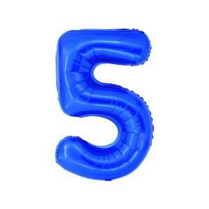 Cadouri Jucării Copii Grădiniță - Balon folie cifra 5 albastru 100 cm daco bl1005a