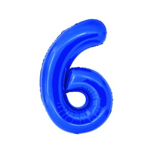 Cadouri Jucării Copii Grădiniță - Balon folie cifra 6 albastru 100 cm daco bl1006a