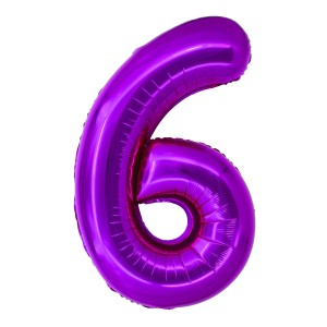 Cadouri Jucării Copii Grădiniță - Balon folie cifra 6 roz 100 cm daco bl1006rz