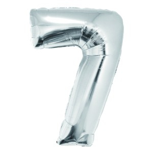 Cadouri Jucării Copii Grădiniță - Balon folie cifra 7 argintiu 85 cm daco bl857ag
