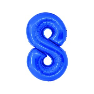 Cadouri Jucării Copii Grădiniță - Balon folie cifra 8 albastru 100 cm daco bl1008a