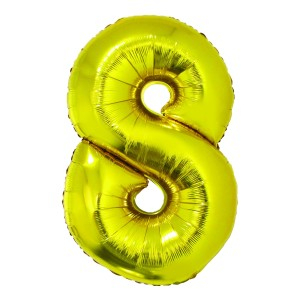 Cadouri Jucării Copii Grădiniță - Balon folie cifra 8 auriu 100 cm daco bl1008au