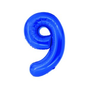Cadouri Jucării Copii Grădiniță - Balon folie cifra 9 albastru 100 cm daco bl1009a