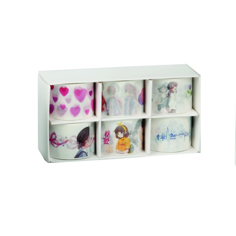 Banda adeziva, 30mm x 5m, diverse modele, hartie, set 6 buc, Colorarte [2]