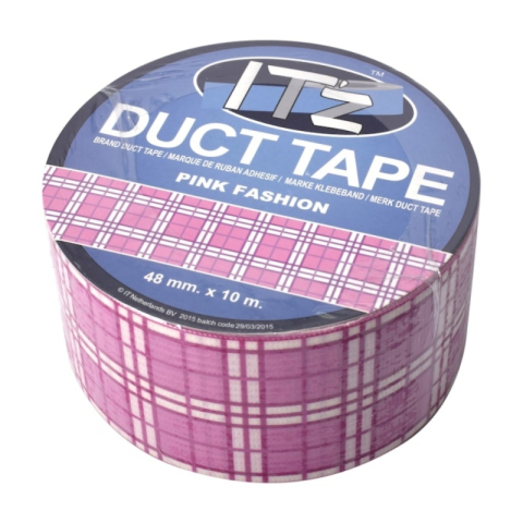 Birotică și Papetărie - Banda adeziva decorativa, 48mm x 10m,  ITZ DucTape 04, Pink Fashion 02049