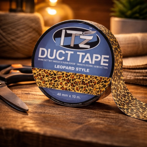 Birotică și Papetărie - Banda adeziva decorativa, 48mm x 10m, ITZ DucTape 10, Leopard Style 02100