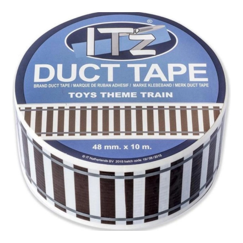 Banda adeziva decorativa, 48mm x 10m, ITZ DucTape 18, Toys Theme Train 02186 [1]
