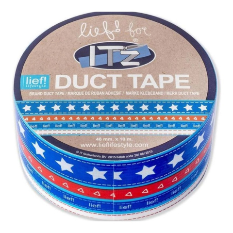Birotică și Papetărie - Banda adeziva decorativa, 48mm x 10m, ITZ DucTape 45, Stelute Lief 02452