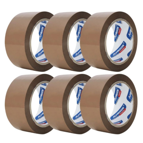 Birotică și Papetărie - Banda adeziva Johnson, simpla, 48mm x 90yard, maro, acrilic