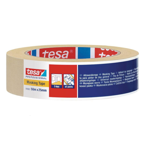Birotică și Papetărie - Banda adeziva mascare hartie 50m*25mm tesa