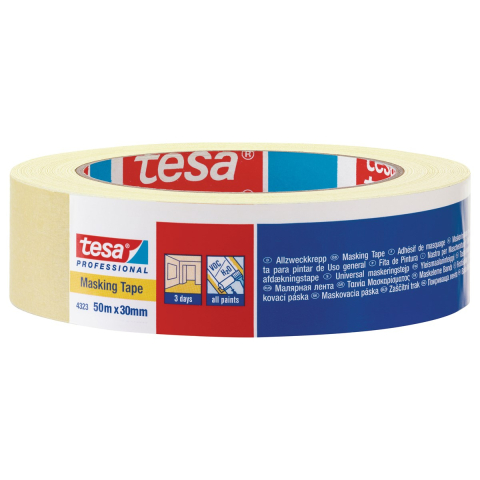Birotică și Papetărie - Banda adeziva mascare hartie 50m*30mm tesa