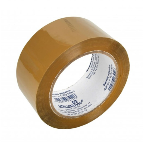 Birotică și Papetărie - Banda adeziva Office-Cover, pentru ambalare, 48mm x 100yard, maro