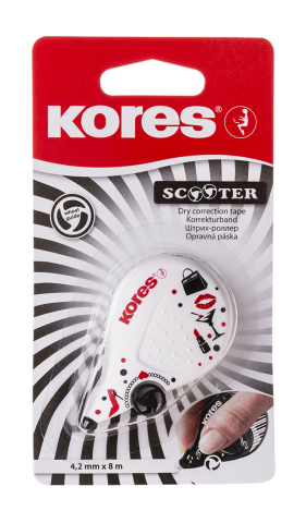 Banda corectoare 4,2mm*8m scooter black white kores [1]