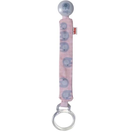 Jucării Senzoriale si Zornaitoare Bebe - Banda de siguranta pentru suzeta, Elefant, Roz - Micostore.ro
