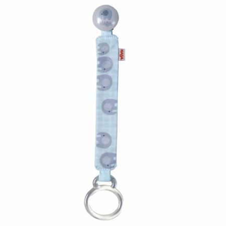 Jucării Senzoriale si Zornaitoare Bebe - Banda de siguranta pentru suzeta, Elefant, Turcoaz - Micostore.ro