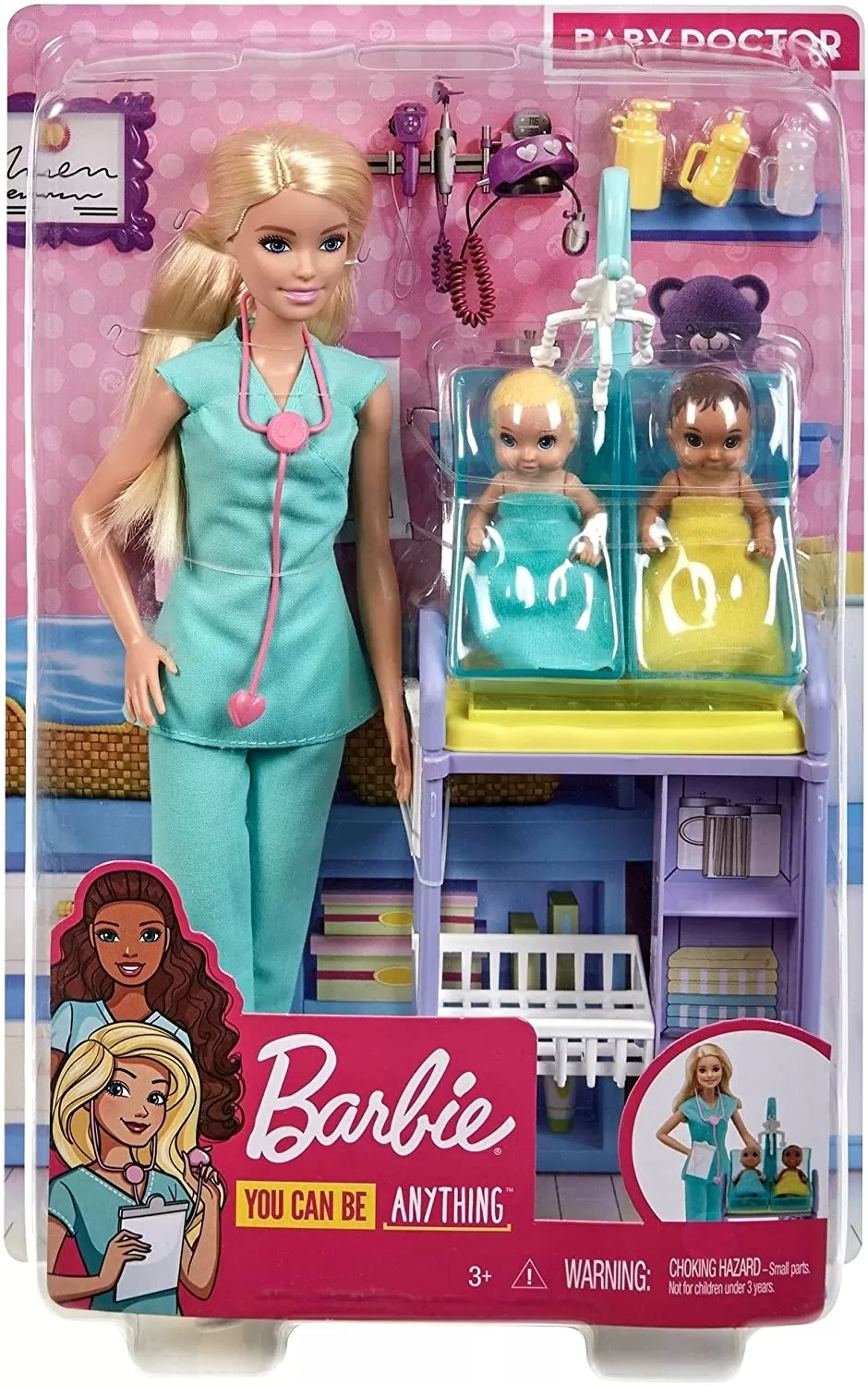 Jucării și Jocuri pentru copii - Barbie cariere set cu papusa doctor pediatru, varsta de la 3 ani la 12 ani