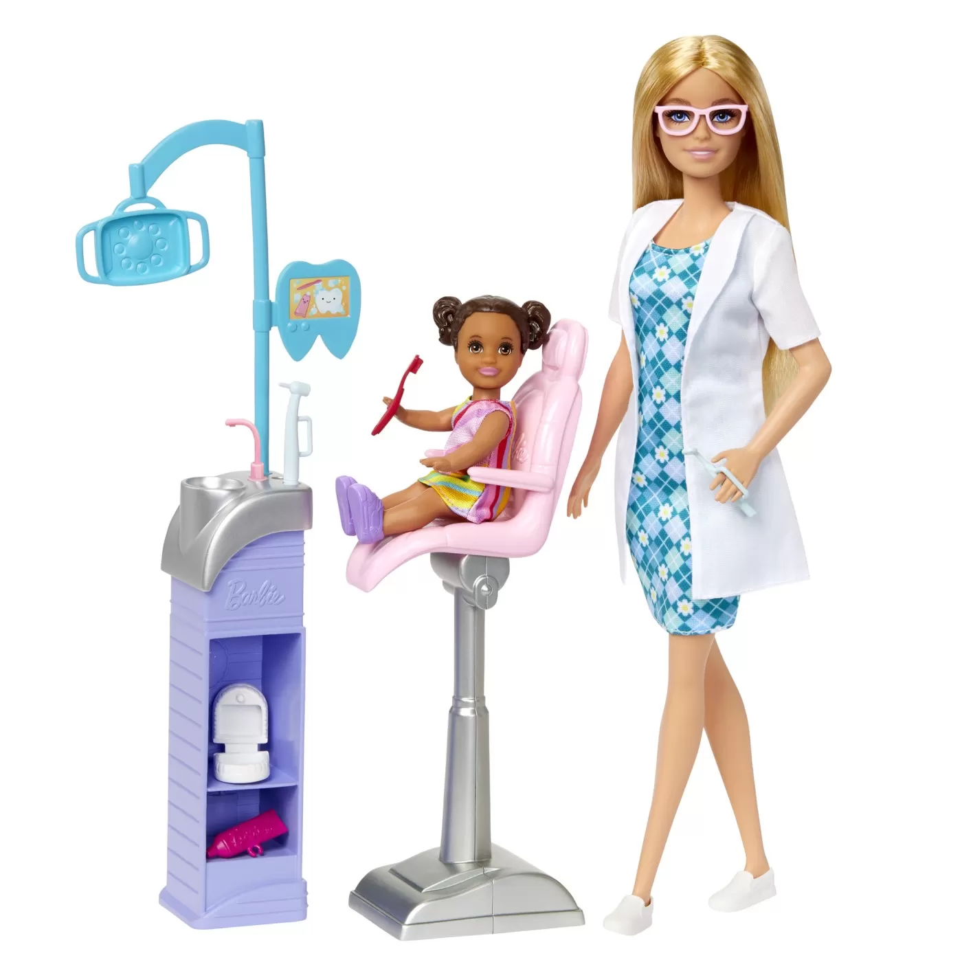 Barbie cariere set mobilier cu papusa doctor stomatolog blonda, varsta de la 3 ani la 12 ani [1]