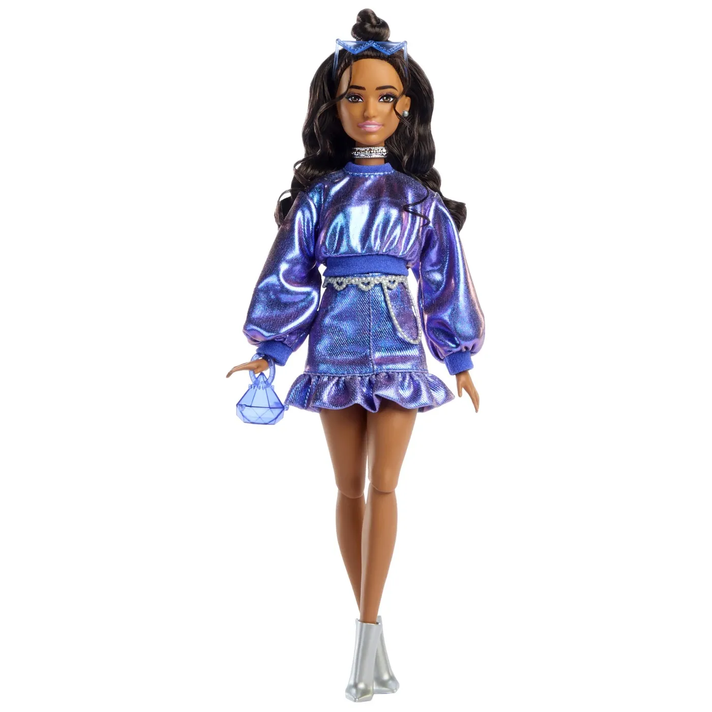 Barbie deluxe style papusa barbie rochie albastru metalizat, copii varsta 4 ani pana la 8 ani [1]