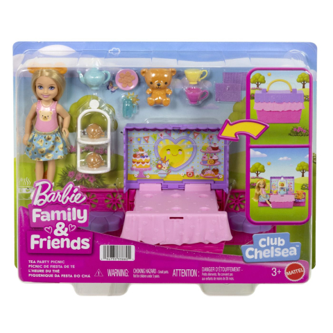 Jucării și Jocuri pentru copii - Barbie family and friends set clubul lui chelsea petrecere cu ceai surpriza copii 3 ani - 8 ani