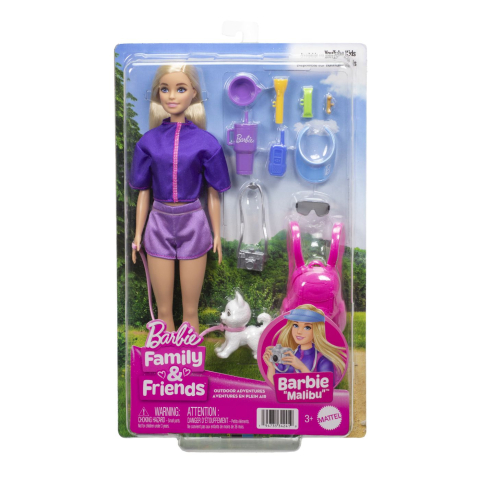 Jucării și Jocuri pentru copii - Barbie family and friends set papusa barbie malibu si accesorii aventuri