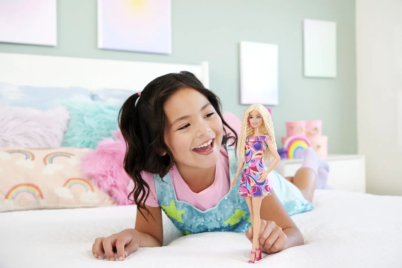 Barbie fashionistas papusa barbie blonda cu par ondulat, copii varsta 3 ani pana la 12 ani [2]