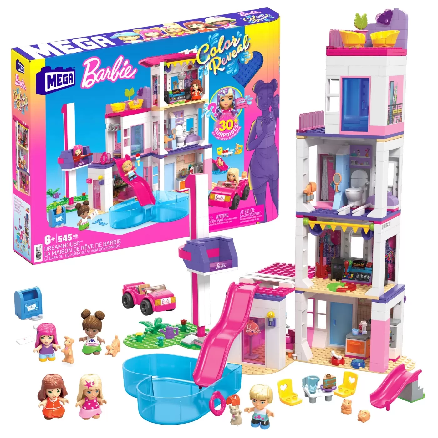 Barbie mega bloks set de joaca dreamhouse barbie color reveal, varsta de la 6 ani la 12 ani [3]