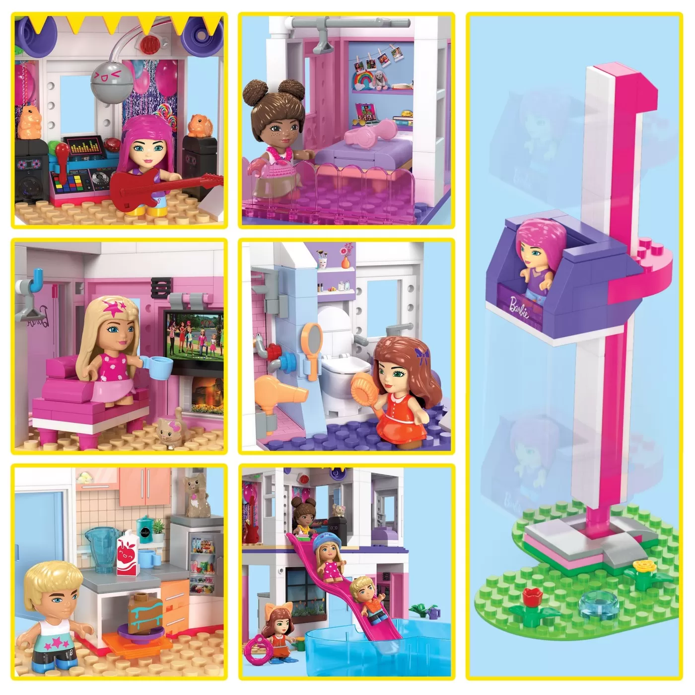Barbie mega bloks set de joaca dreamhouse barbie color reveal, varsta de la 6 ani la 12 ani [4]