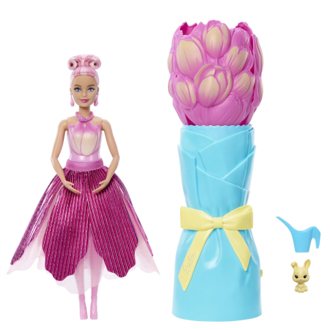 Barbie petal pop set papusa barbie lalea roz si accesorii [1]