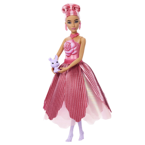 Barbie petal pop set papusa barbie trandafir rosu si accesorii [7]