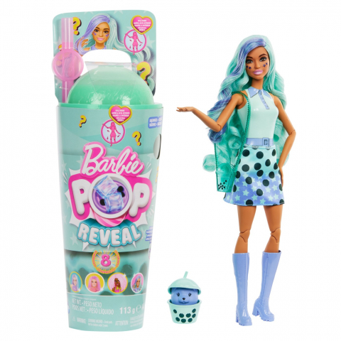 Jocuri de rol - Barbie pop reveal bubble tea papusa barbie green tea, varsta de la 3 ani la 7 ani