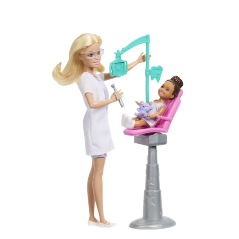 Barbie set de joaca papusa barbie blonda face cariera dentist copii varsta 3 ani - 7 ani [5]