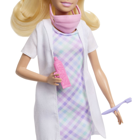 Barbie set de joaca papusa barbie blonda face cariera dentist copii varsta 3 ani - 7 ani [7]