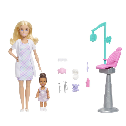 Barbie set de joaca papusa barbie blonda face cariera dentist copii varsta 3 ani - 7 ani [1]