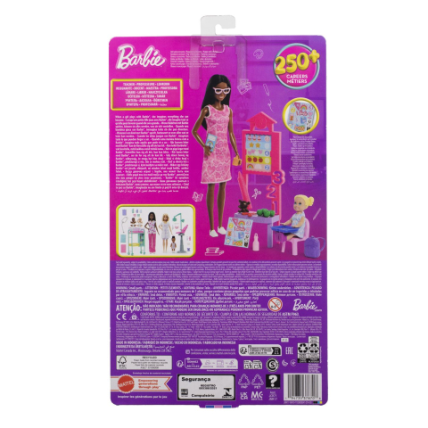 Jucării și Jocuri pentru copii - Barbie set de joaca papusa barbie bruneta mulatra face cariera profesoara copii 3 ani - 7 ani