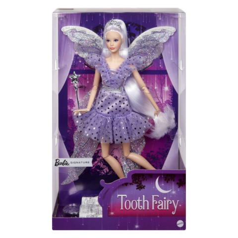 Îmbrăcăminte și accesorii - Barbie signature papusa barbie zana maseluta cu aripi de zana bagheta si geanta