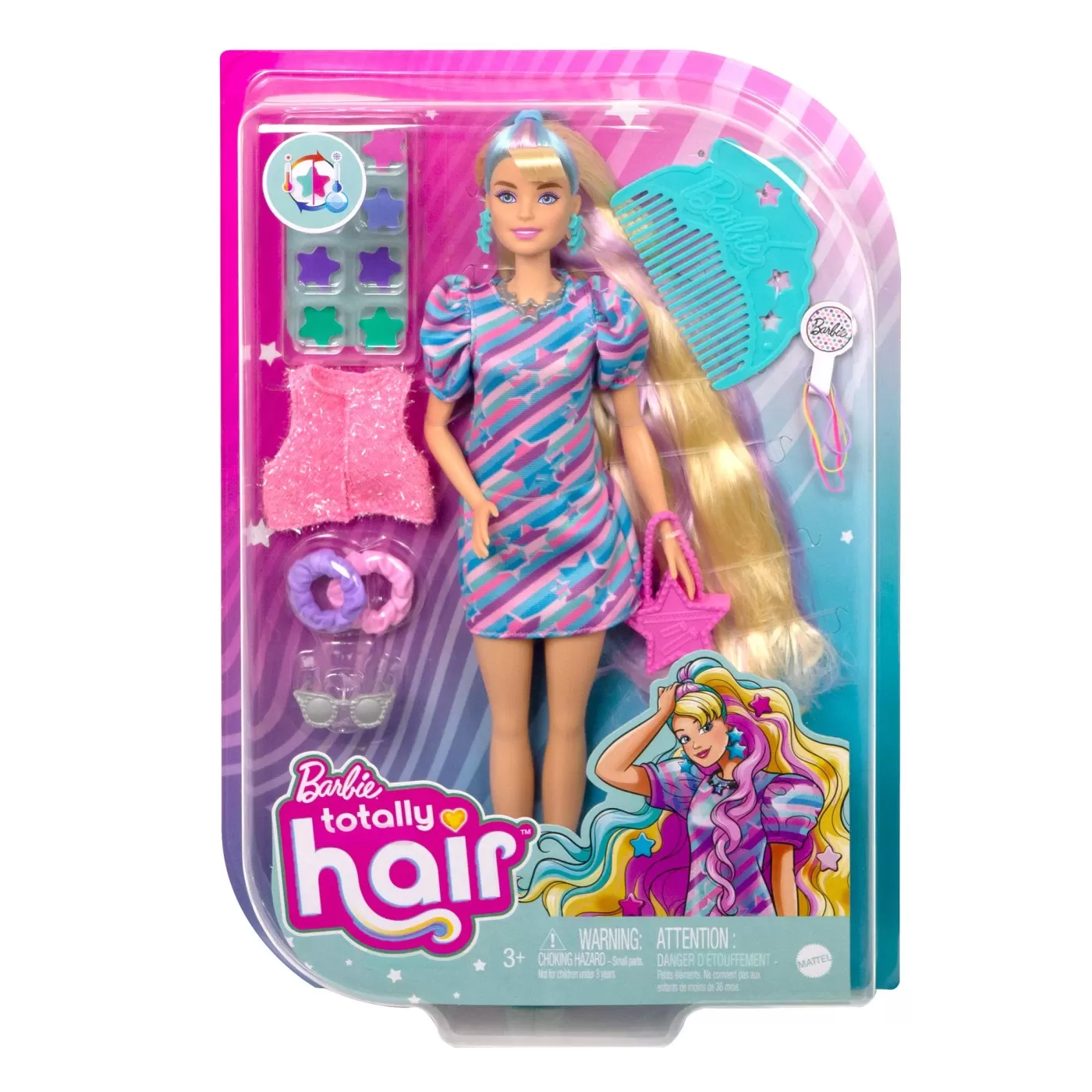 Jucării și Jocuri pentru copii - Barbie totally hair papusa barbie blonda, varsta de la 3 ani la 12 ani