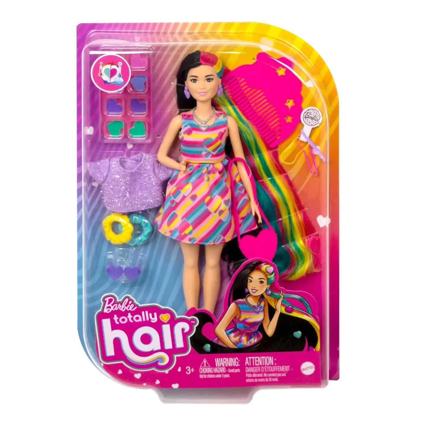 Jucării și Jocuri pentru copii - Barbie totally hair papusa barbie bruneta, varsta de la 3 ani la 12 ani