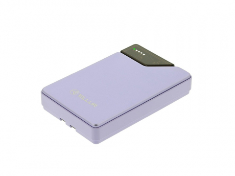 Periferice IT - Baterie externă Tellur 10000mAh, USB-C + Lightning cabluri incorporate, QC3.0, PD, mov