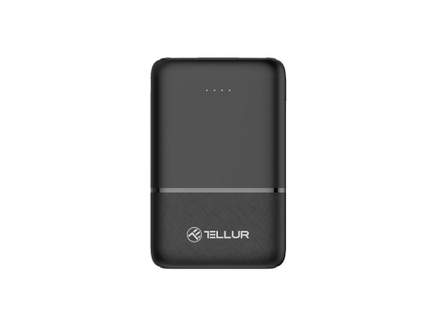 Baterii externe - Baterie externă Tellur 5000mAh 2xUSB+USB-C+MicroUSB, negru