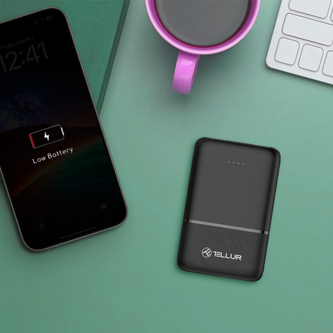 Baterie externă Tellur 5000mAh 2xUSB+USB-C+MicroUSB, negru [4]