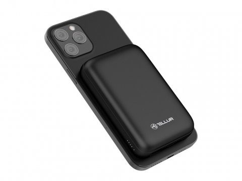 Periferice IT - Baterie externă Tellur Compact Pro WPD101 10000mAh QC3.0 22.5W+PD20W+Qi 15W, compatibil MagSafe
