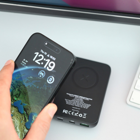 Baterie externă Tellur Compact Pro WPD101 10000mAh QC3.0 22.5W+PD20W+Qi 15W, compatibil MagSafe [6]