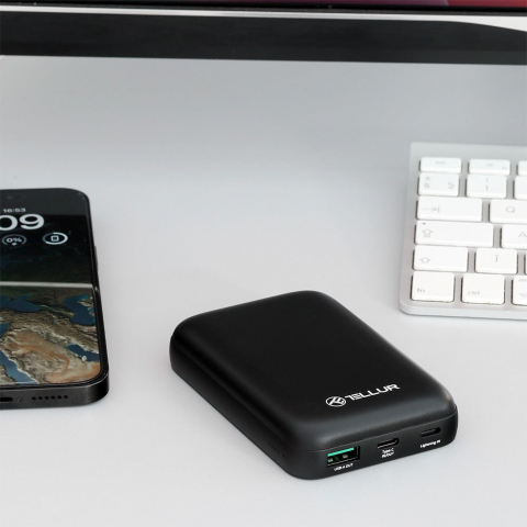Baterie externă Tellur Compact Pro WPD101 10000mAh QC3.0 22.5W+PD20W+Qi 15W, compatibil MagSafe [5]