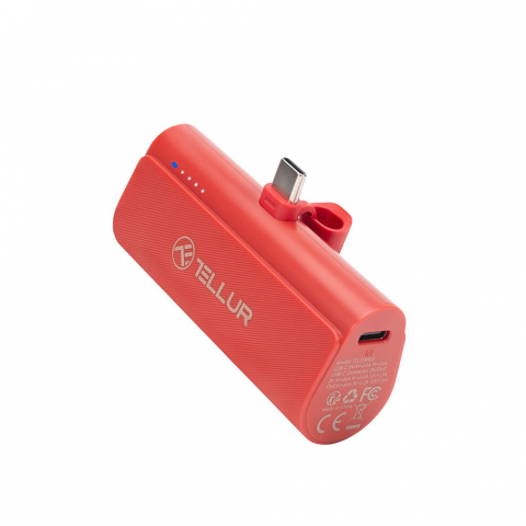 Baterie externă Tellur PD202 5000mAh, QC3.0 18W + PD20W, USB-C, roșu [12]